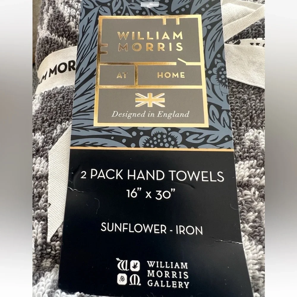 William Morris At Home 2 Pack Hand Towels Sunflower Iron NEW
